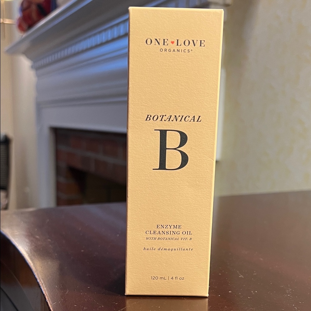 Unopened full-size bottle of OneLove Organics Botanical Enzyme Cleansing Oil